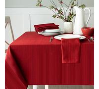 Benson Mills Millennium Cameron Textured Fabric Table Cloth, Holiday, Winter, and Christmas Tablecloth (60" x 84" Rectangular, Millennium Red)