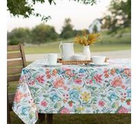 Benson Mills Spillproof Spring/Summer Durable Heavyweight Fabric Indoor Outdoor Tablecloth, Washable Table Cloth for Rectangle Tables, Picnic/Patio Table Covers (60" x 84" Rectangular, Jillian)