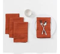 Benson Mills Textured Fabric Cloth Napkin for Fall, Harvest, and Thanksgiving Tablecloths (18" x 18" Napkin Set of 4, Bison/Rust/Burnt Orange)