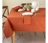 Benson Mills Textured Fabric Table Cloth, Fall, Harvest, and Thanksgiving Tablecloth (60" x 140" Rectangular, Bison/Rust/Burnt Orange)