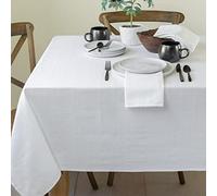 Benson Mills Textured Fabric Table Cloth, for Everyday Home Dining, Parties, Weddings & Holiday tablecloths (60" x 84" Rectangular, White)