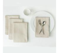 Benson Mills Textured Heavyweight Fabric Tablecloth (18" X 18" Napkin Set Of 4, Flax)