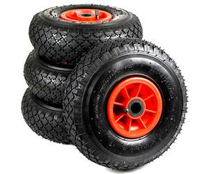 Benson Tools Sack Truck Wheel 3.00-4 260x85, Black Plastic, Suitable for Truck, 150kg Load Index, 2.6cm Pitch Circle Diameter, 1x, 2x, or 4x Pneumatic Tyres (4)