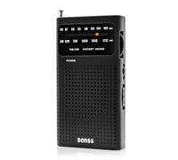 Benss Small Radios Portable AM FM, transistor radios 2AA Battery Operated with Best Reception, Radio with Speaker & Headphone Jack, Pocket Radio for Indoor, Outdoor and Emergency Use(Black)