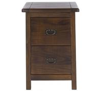 Bent Dark Wood 2 Drawer Petite Bedside Cabinet