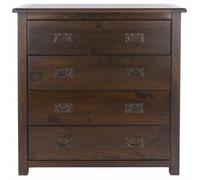 Bent Dark Wood 4 Drawer Chest