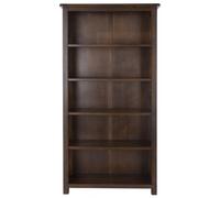 Bent Dark Wood Tall Bookcase