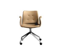 Bent Hansen Primum 4-Star Dining Chair With Swivel & Wheels Polished Steel/Zenso 3 261