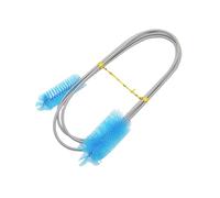 Bent Head Aquarium Brush, Double-Sided Flexible Cleaner for Lily Pipe & Filter Hose, Stainless Steel Fish Tank Tube Brush to Maintain Water Clarity(Blue,Length 90cm)