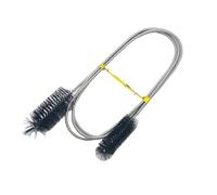 Bent Head Aquarium Brush, Double-Sided Flexible Cleaner for Lily Pipe & Filter Hose, Stainless Steel Fish Tank Tube Brush to Maintain Water Clarity(Black,Length 90cm)