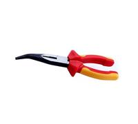 Bent Needle Nose Pliers, VDE Tested, Multifunction, Heavy Duty, Ergonomic, 8 Inch, 1000V, Insulated for Wire Cutting