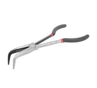 Bent Nose Pliers, 11in 280mm 90 Degrees Tool Steel High Temperature Quenching Clamp Long Nose Pliers Needle Nose Pliers Long Reach Pliers for Mechanics, Technicians, Contractors