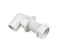 Bent Tank Connector White 21.5MM, Solvent Weld Connection, No Expansion Gap Required on Solvent Weld, 5 in Pack
