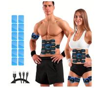 BENTENG EMS Muscle Stimulator, ABS Trainer Belt Abdominal Exerciser Stimulator, Abdominal Toning Belt, Portable Fitness Trainer, for Arm and Leg, No Need Gel Pads, USB Rechargeable(8 Modes 19 Levels)
