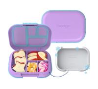 Bentgo Chill Kids Leak-Proof Lunch Box - 4-Compartment Bento Box with Built-In Ice Pack, 3.3 Cup Capacity, PFAS & BPA-Free, Microwave & Dishwasher Safe, Ideal Size for Ages 3 to 7 (Vivid Orchid)