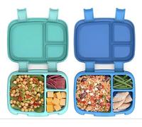 Bentgo Fresh (Blue/Green 2 PACK) - New & Improved Leak-Proof, Versatile 4-Compartment Bento-Style Lunch Box