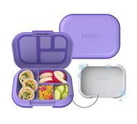 Bentgo Kids Chill Leak-Proof Lunch Box - Included Reusable Ice Pack Keeps Food Cold; 4-Compartment Bento Lunch Container; Microwave/Dishwasher Safe; 2 Year Manufacturer's Warranty (Purple)