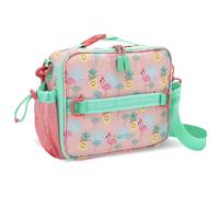 Bentgo Kids Lunch Bag - Durable, Double-Insulated Lunch Bag for Kids 3+; Holds Lunch Box, Water Bottle, & Snacks; Easy-Clean Water-Resistant Fabric & Multiple Zippered Pockets (Tropical)