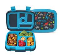 Bentgo® Kids Prints Leak-Proof, 5-Compartment Bento-Style Kids Lunch Box - Ideal Portion Sizes for Ages 3-7, Durable, Drop-Proof, Dishwasher Safe, & Made with BPA-Free Materials (Dinosaur)