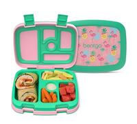 Bentgo® Kids Prints Leak-Proof, 5-Compartment Bento-Style Kids Lunch Box - Ideal Portion Sizes for Ages 3 to 7 - BPA-Free, Dishwasher Safe, Food-Safe Materials (Tropical)