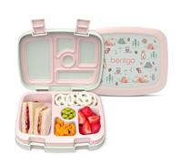Bentgo® Kids Prints Leak-Proof, 5-Compartment Bento-Style Kids Lunch Box - Ideal Portion Sizes for Ages 3-7, Durable, Drop-Proof, Dishwasher Safe, & Made with BPA-Free Materials (Nature Adventure)