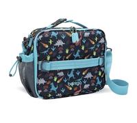 Bentgo Kids Prints Lunch Bag - Double Insulated, Durable, Water-Resistant Fabric with Interior and Exterior Zippered Pockets and External Bottle Holder- Ideal for Children of All Ages (Dinosaur)