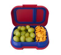Bentgo Kids Snack - 2 Compartment Leak-Proof Bento Box Container for Snacks and Small Meals, Easy-Open Latch, Dishwasher Safe, BPA-Free for School, Daycare, & Sports - Ideal for Ages 3+ (Red/Royal)
