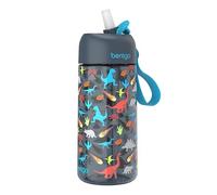 Bentgo Kids Water Bottle - Leak-Proof, Durable Tritan, BPA-Free 15 oz. Cup for Kids/Toddlers Ages 3+, Safe Sip Spout, Carrying Handle, & Dishwasher Safe for School, Sports, Daycare & Camp (Dinosaur)