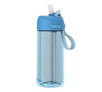 Bentgo® Kids Water Bottle - New & Improved 2023 Leak-Proof, BPA-Free 15 oz. Cup for Toddlers & Children - Flip-Up Safe-Sip Straw for School, Sports, Daycare, Camp & More (Blue)