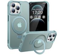 BENTIACC Magnetic Ring Stand Case for iPhone 12 Pro Max/13 Pro Max - 120° rotatable Stand, Shockproof, N52 Magnet, matt Transparent Back, Non-Slip, Easy to Clean, Drop Protection (Lake Blue)