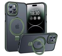 BENTIACC Magnetic Stand Case for iPhone 14 Pro, Green | Military Drop Protection, Shockproof Anti-Fingerprint Matte Phone Case with Ring, Hands-free Cover for Video Work