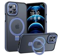 BENTIACC Phone Case for iPhone 12 pro max, with Invisible Stand, with Mag-Safe, Military Protection, [Translucent Matte] Anti-fingerprint iPhone 12 pro max Case (Dark blue)