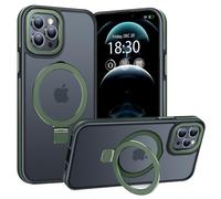 BENTIACC Phone Case for iPhone 12 pro max, with Invisible Stand, with Mag-Safe, Military Protection, [Translucent Matte] Anti-fingerprint iPhone 12 pro max Case (DarkGreen)