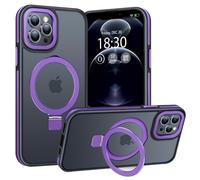 BENTIACC Phone Case for iPhone 12 pro max, with Invisible Stand, with Mag-Safe, Military Protection, [Translucent Matte] Anti-fingerprint iPhone 12 pro max Case (Dark violet)
