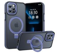 BENTIACC Phone Case for iPhone 13 pro max, with Invisible Stand, with Mag-Safe, Military Protection, [Translucent Matte] Anti-fingerprint iPhone 13 pro max Case (Dark blue)