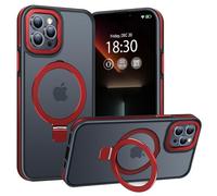 BENTIACC Phone Case for iPhone 13 pro max, with Invisible Stand, with Mag-Safe, Military Protection, [Translucent Matte] Anti-fingerprint iPhone 13 pro max Case (Red)