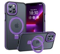 BENTIACC Phone Case for iPhone 13 pro, with Invisible Stand, with Mag-Safe, Military Protection, [Translucent Matte] Anti-fingerprint iPhone 13 pro Case (Dark violet)