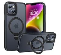 BENTIACC Phone Case for iPhone 14/13, with Invisible Stand, with Mag-Safe, Military Protection, [Translucent Matte] Anti-fingerprint iPhone 14/13 Case (Black)