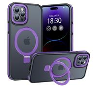 BENTIACC Phone Case for iPhone 14 pro max, with Invisible Stand, with Mag-Safe, Military Protection, [Translucent Matte] Anti-fingerprint iPhone 14 pro max Case (Dark violet)