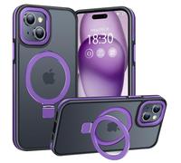 BENTIACC Phone Case for iPhone 15, with Invisible Stand, with Mag-Safe, Military Protection, [Translucent Matte] Anti-fingerprint iPhone 15 Case (Dark violet)