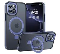 BENTIACC Phone Case for iPhone 16 pro, with Invisible Stand, with Mag-Safe, Military Protection, [Translucent Matte] Anti-fingerprint iPhone 16 pro Case (Dark blue)