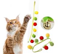 BENTIAO 2pcs Cat Teaser Toy, Lifelike Persimmon String Cat Catnip Toy with Bell and 16.9 in Extra Long Plush Ribbon Stimulating Hunting Instinct, Hanging Interactive Cat Toy for Indoor Cats
