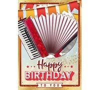 bentino Birthday card XL with accordion function. Play Happy Birthday Greeting Card from the Great Cards series, DIN A4 set with envelope