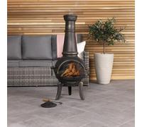 Bentley 120cm Extra-Large Open Bowl Mesh Cast Iron and Steel Chiminea Patio Heater Black