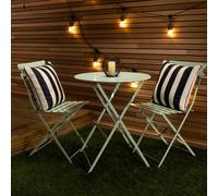 Bentley 3 Piece Metal Bistro Set Garden Patio Table & 2 Chairs - Heritage Green