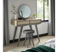 Bentley Designs Brunel Scandi Oak and Dark Grey 1 Drawer Dressing Table