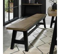 Bentley Designs Camden 220Cm Dining Bench Weathered Oak Solid Ash Frame Wooden Seating Bench For Dining Table