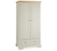 Bentley Designs Hampstead Soft Grey and Pale Oak 2 Door Combi Wardrobe