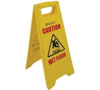 Bentley Industrial FS.01/1 A Frame Wet Floor Sign, Dual Sided, Plastic, Yellow, 1 piece.