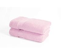 Bentley Priory Linens 2 PACK Supreme BATH Towels for Bathroom 500GSM Super Soft Egyptian Collection 100% Cotton Pack of 2 Absorbent and Quick Dry bathroom Towels Set 70 x 125cm (BABY PINK)